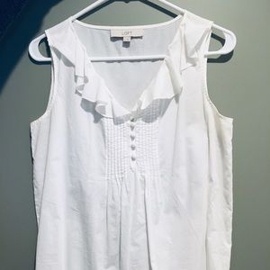 LOFT white sleeveless blouse